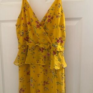Lulu's Vibrant Yellow Floral Dress